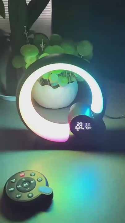 Q Light Analog Sunrise Digital Display Alarm Clock Bluetooth Audio